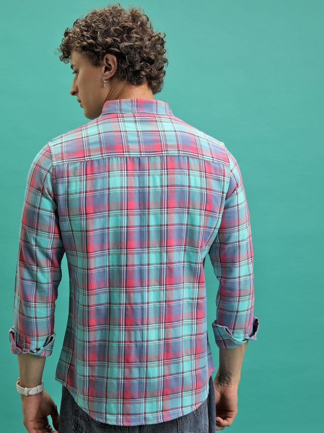 Men Checked Casual Shirt - Pink - Image 3
