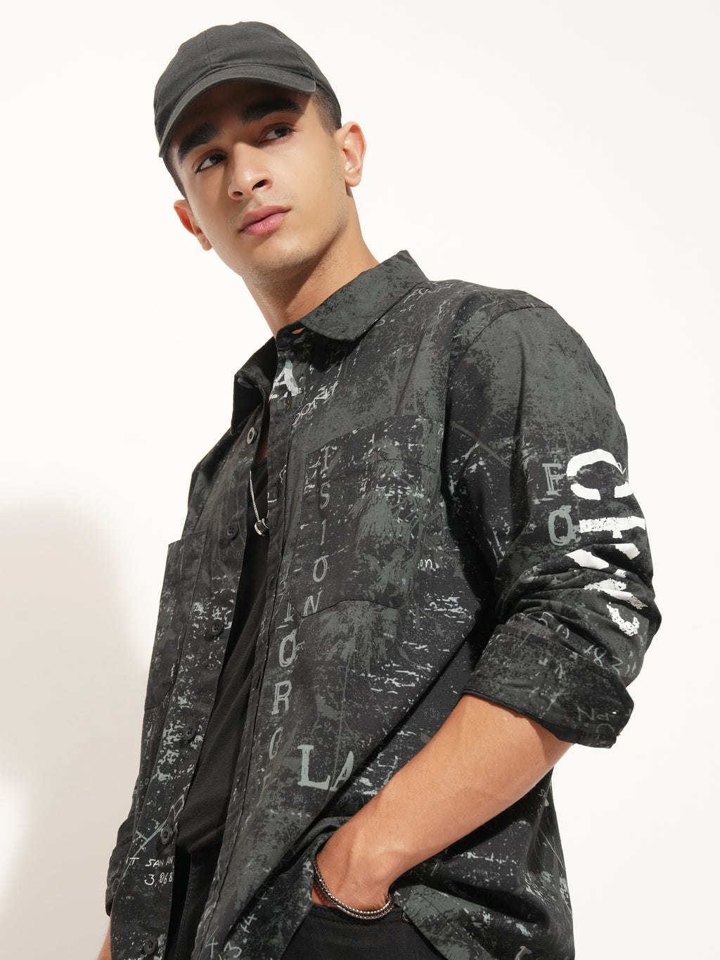 Highlander Men Black Printed Relaxed Fit Casual Shirt - Black - Image 1