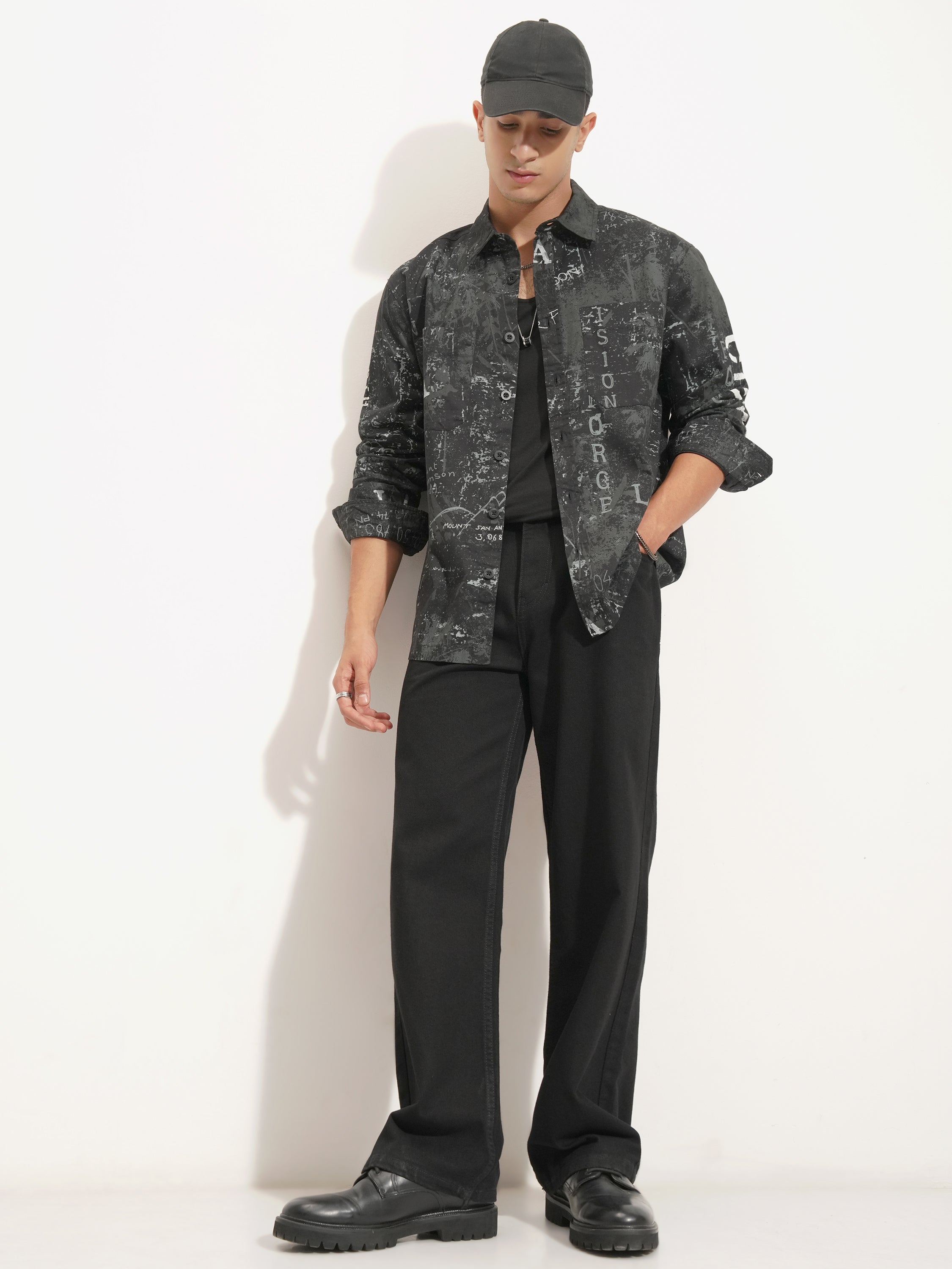 Highlander Men Black Printed Relaxed Fit Casual Shirt - Black - Image 2