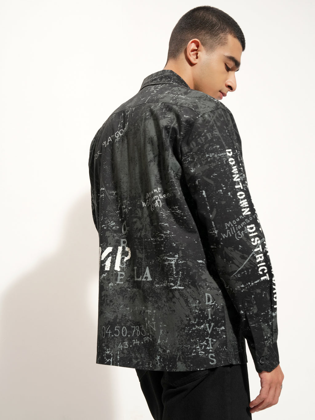 Highlander Men Black Printed Relaxed Fit Casual Shirt - Black - Image 3
