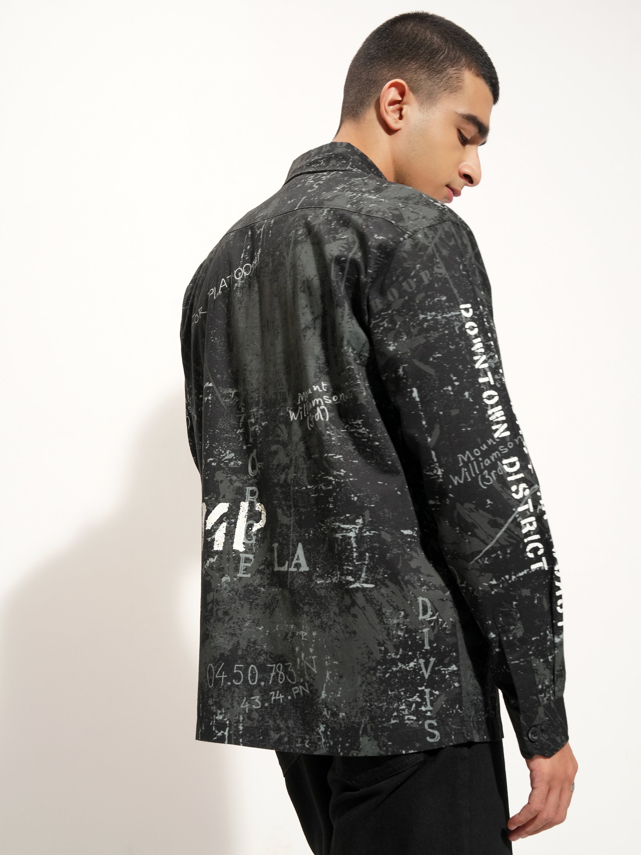 Highlander Men Black Printed Relaxed Fit Casual Shirt - Black - Image 3