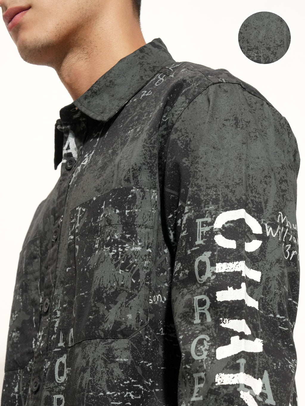 Highlander Men Black Printed Relaxed Fit Casual Shirt - Black - Image 5