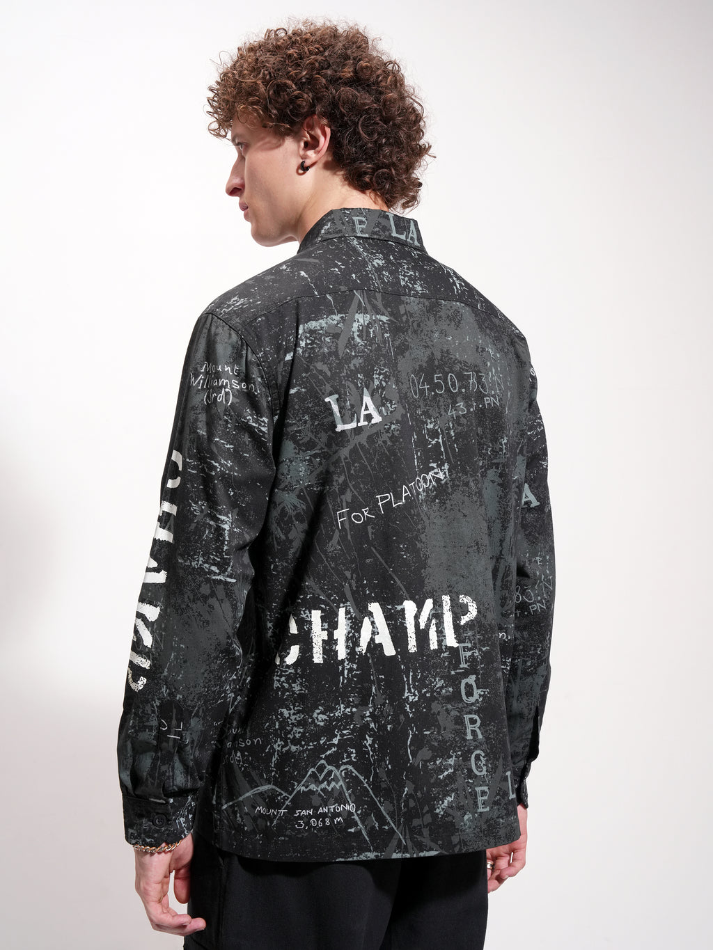 Highlander Men Black Printed Relaxed Fit Casual Shirt - Black - Image 3