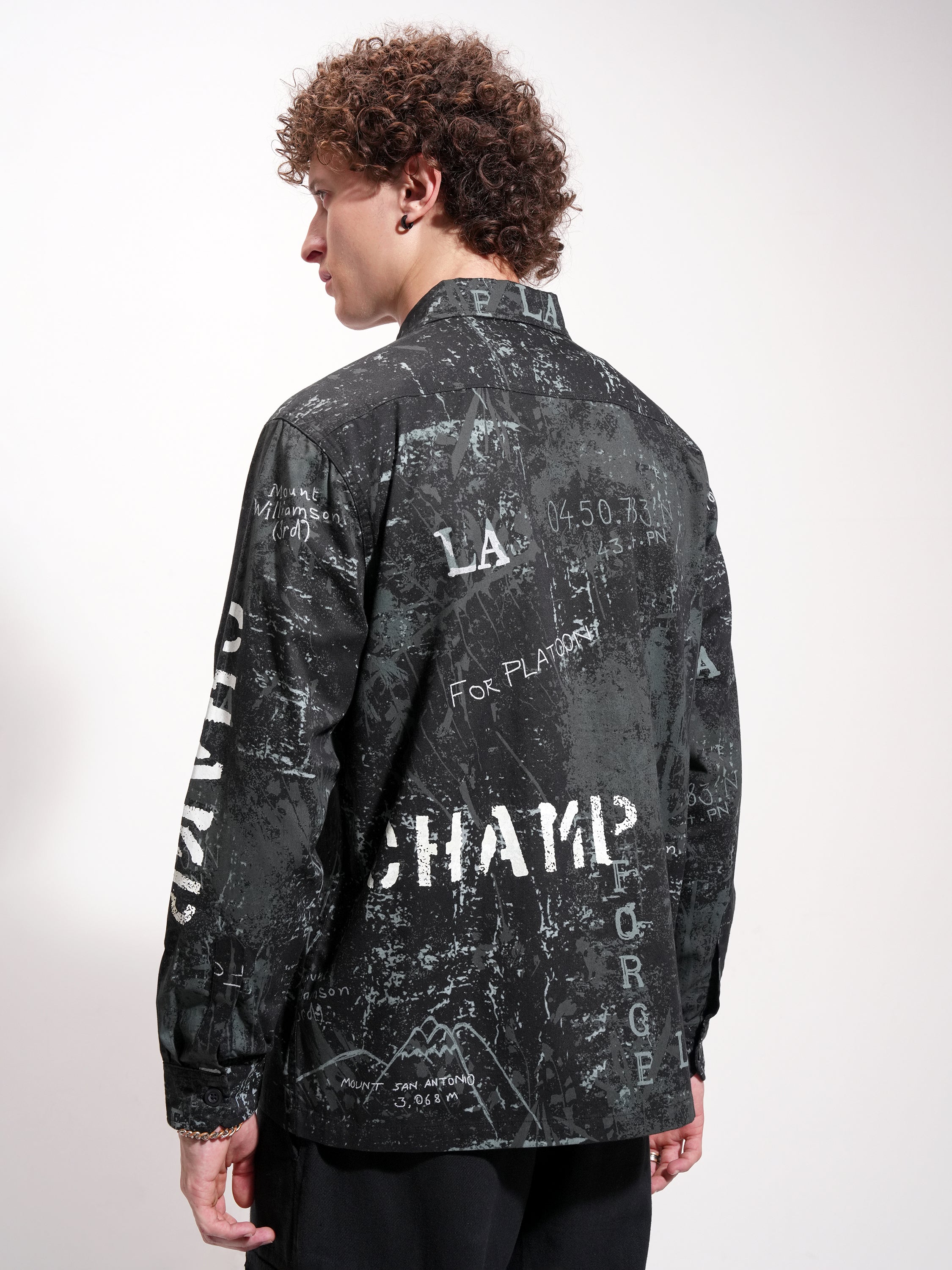 Highlander Men Black Printed Relaxed Fit Casual Shirt - Black - Image 3
