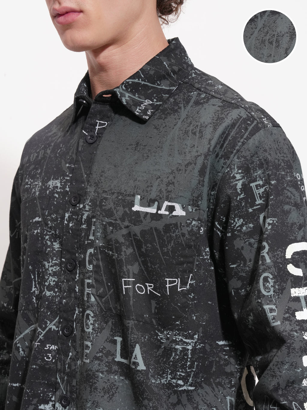 Highlander Men Black Printed Relaxed Fit Casual Shirt - Black - Image 5