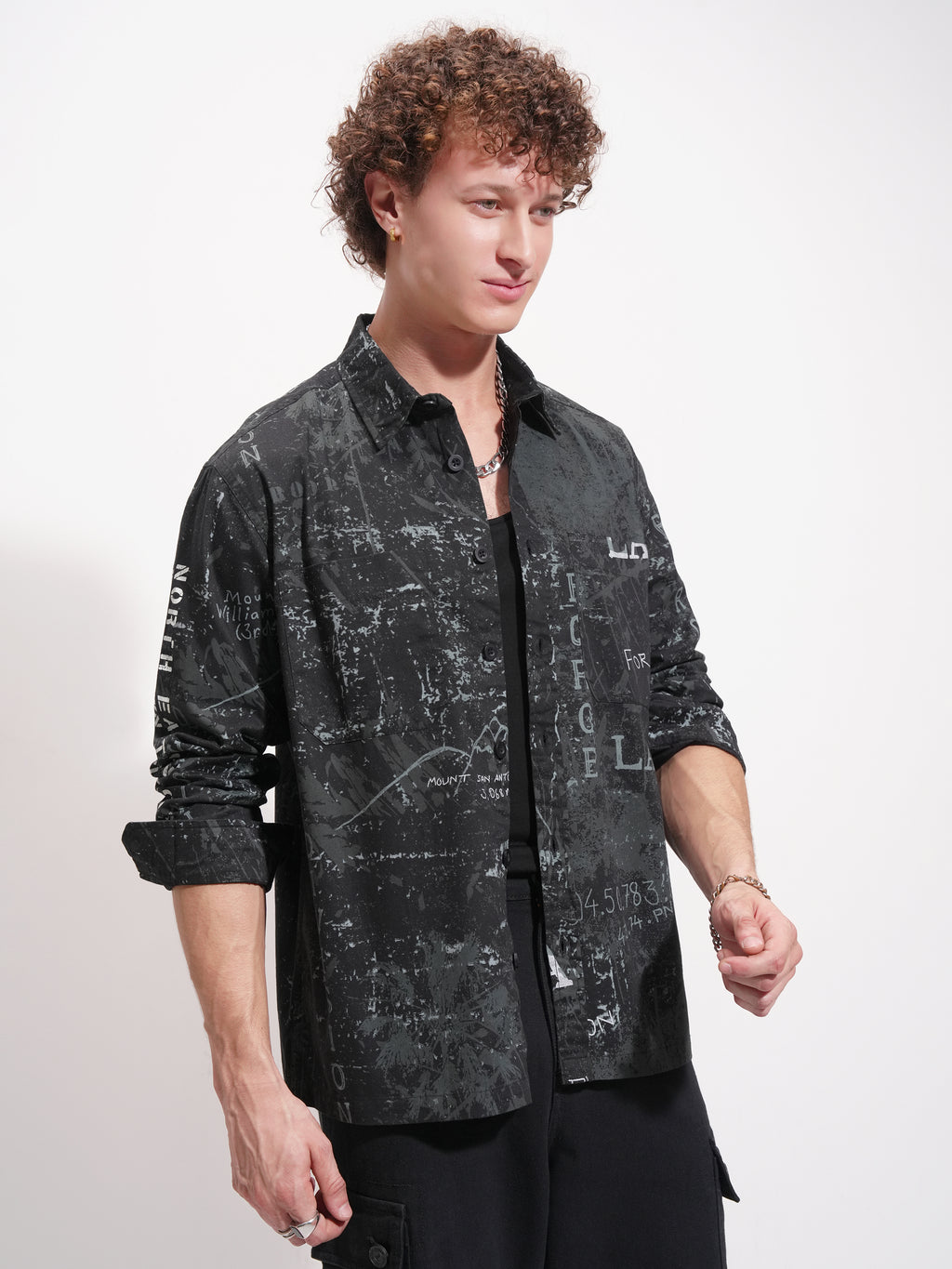 Highlander Men Black Printed Relaxed Fit Casual Shirt - Black - Image 6
