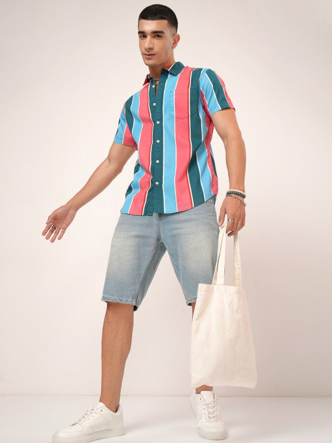 Highlander Men Multi Striped Slim Fit Casual Shirt - Multi - Image 2