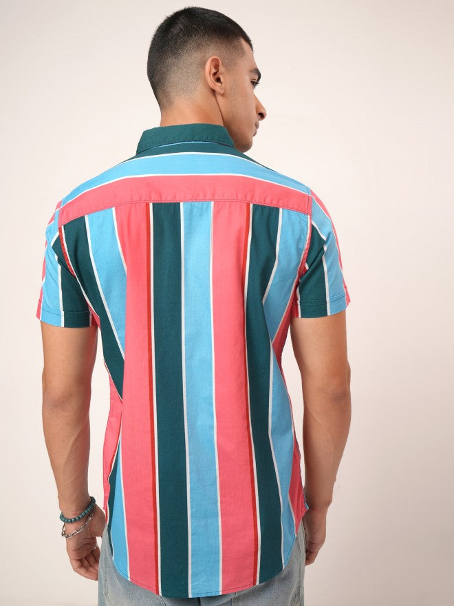 Highlander Men Multi Striped Slim Fit Casual Shirt - Multi - Image 3
