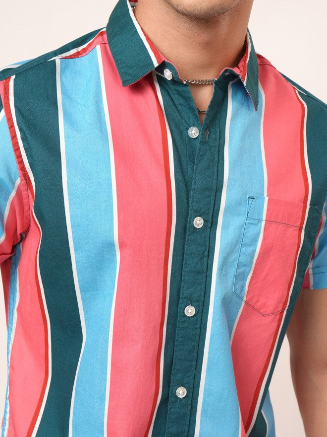 Highlander Men Multi Striped Slim Fit Casual Shirt - Multi - Image 8