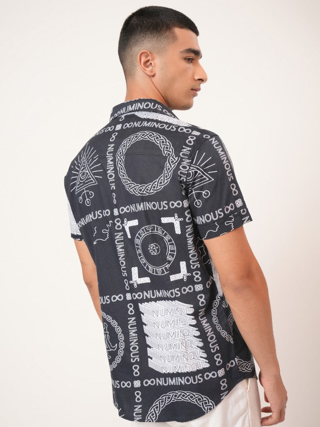 Highlander Men Grey Printed Slim Fit Casual Shirt - Grey - Image 3