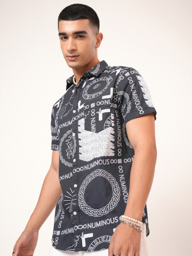 Highlander Men Grey Printed Slim Fit Casual Shirt - Grey - Image 4