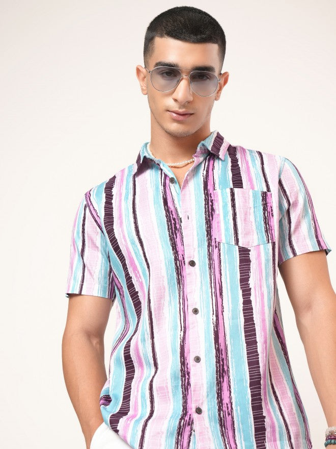 Highlander Men Multi Printed Slim Fit Casual Shirt - Multi - Image 1