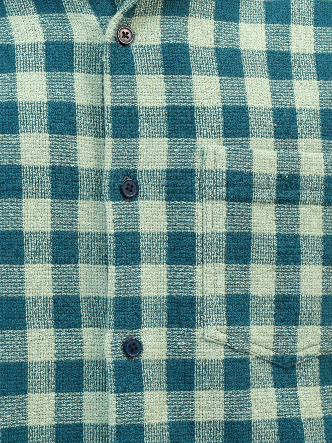Highlander Men Green Checked Relaxed Fit Casual Shirt - Green - Image 7