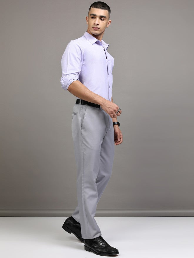 Highlander Men Purple Solid Slim Fit Casual Shirt - Purple - Image 2