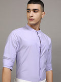 Highlander Men Purple Solid Slim Fit Casual Shirt - Purple - Image 1