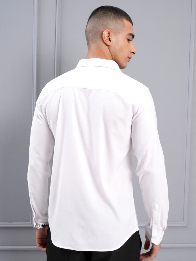 Highlander Men White Printed Regular Fit Casual Shirt - White - Image 3