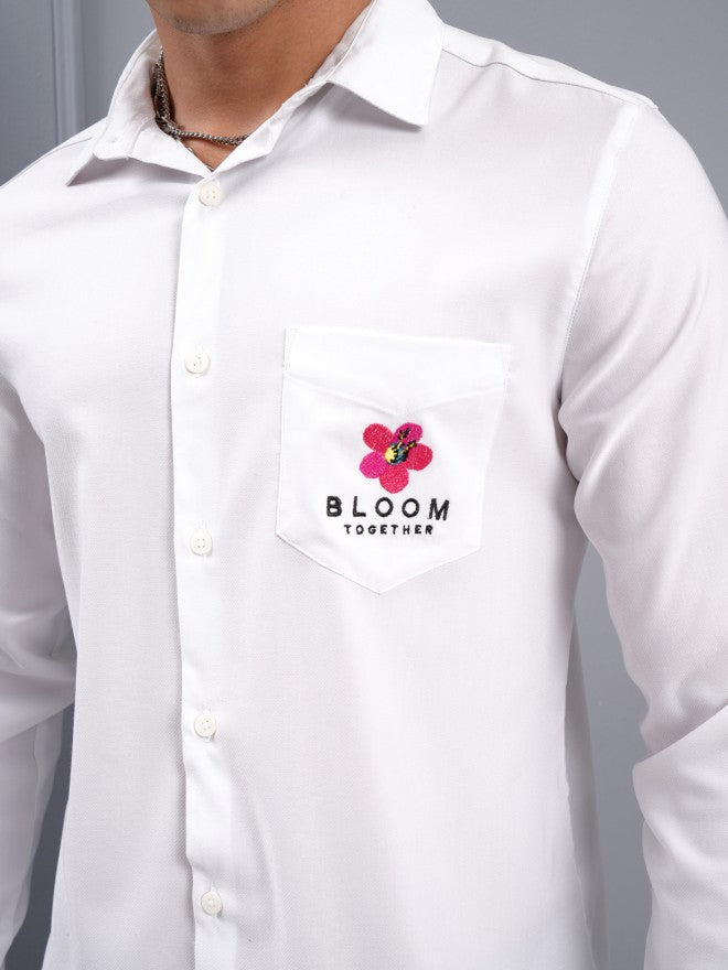 Highlander Men White Printed Regular Fit Casual Shirt - White - Image 5
