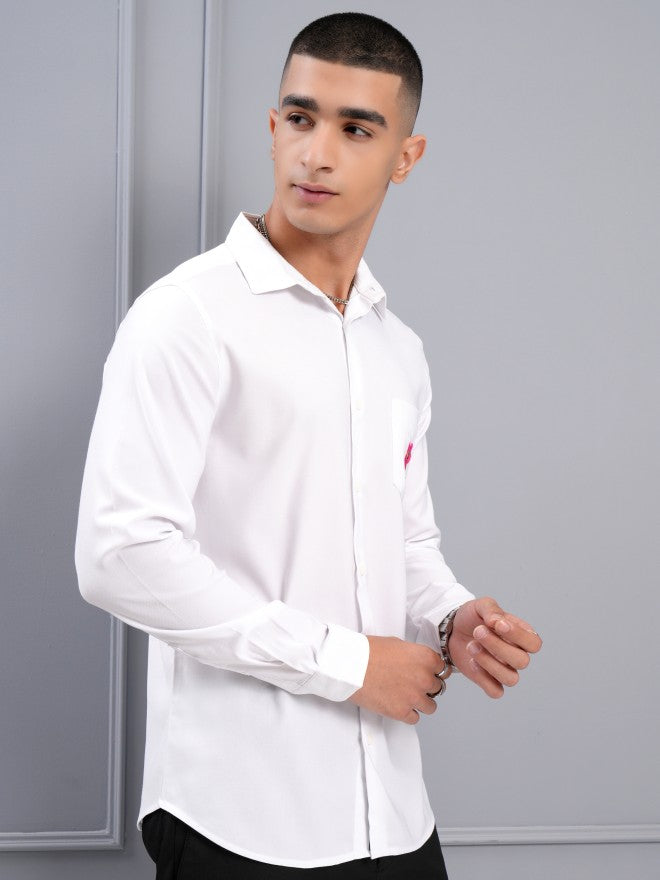 Highlander Men White Printed Regular Fit Casual Shirt - White - Image 6