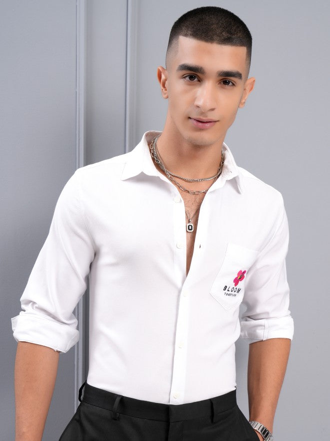Highlander Men White Printed Regular Fit Casual Shirt - White - Image 7
