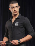 Highlander Men Black Solid Slim Fit Casual Shirt - Black - Image 1