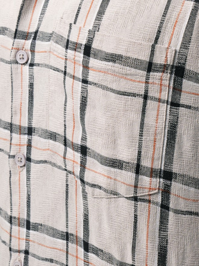 Highlander Men Grey Checked Relaxed Fit Casual Shirt - Grey - Image 7
