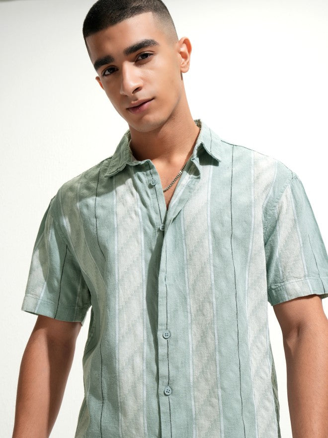 Highlander Men Sage Relaxed Fit Casual Shirt - Sage - Image 1