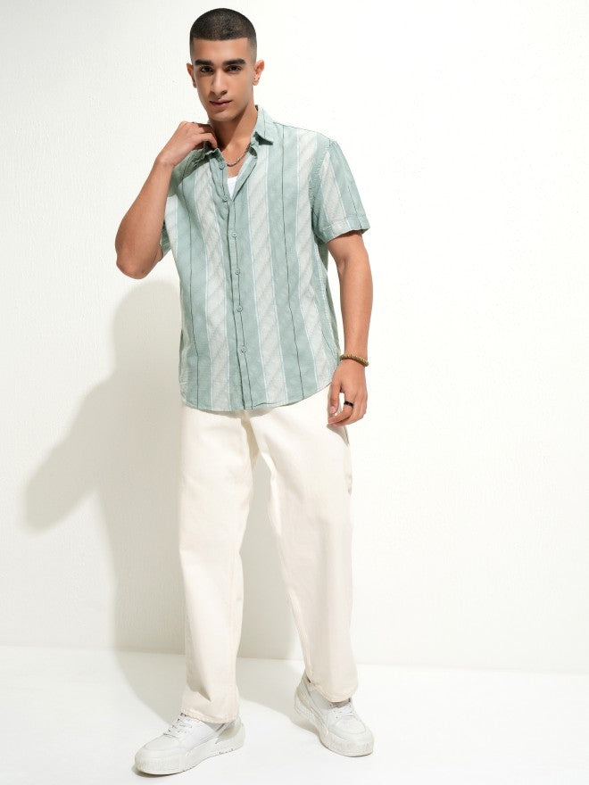 Highlander Men Sage Relaxed Fit Casual Shirt - Sage - Image 2