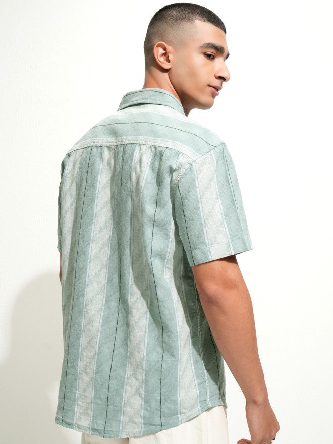Highlander Men Sage Relaxed Fit Casual Shirt - Sage - Image 3