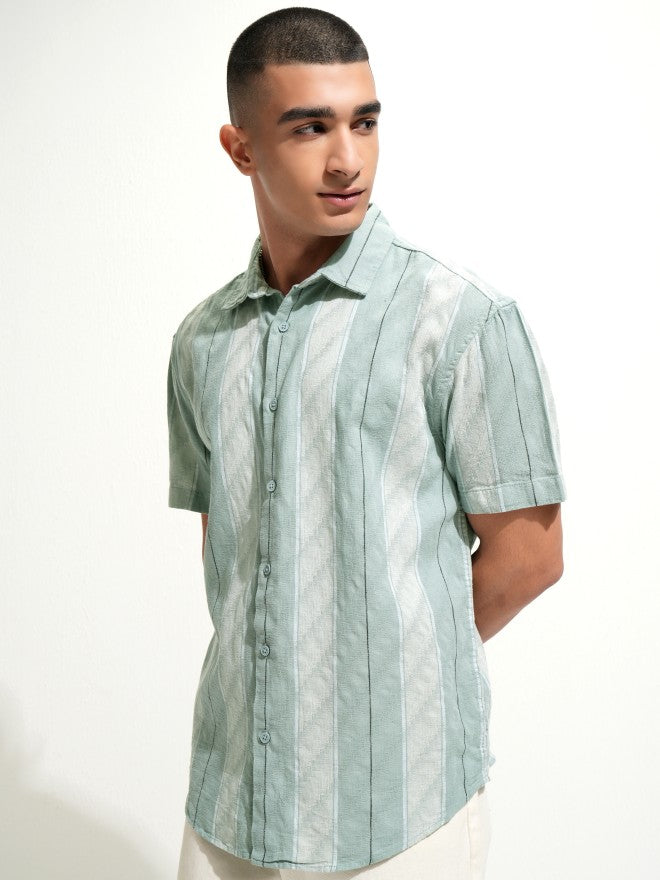 Highlander Men Sage Relaxed Fit Casual Shirt - Sage - Image 4