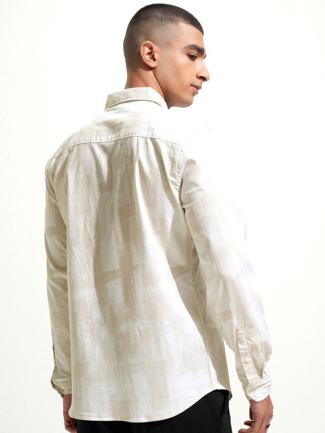 Highlander Men Beige Regular Fit Casual Shirt - Beige - Image 3
