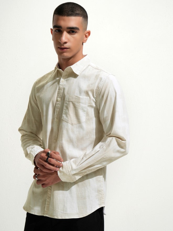 Highlander Men Beige Regular Fit Casual Shirt - Beige - Image 4