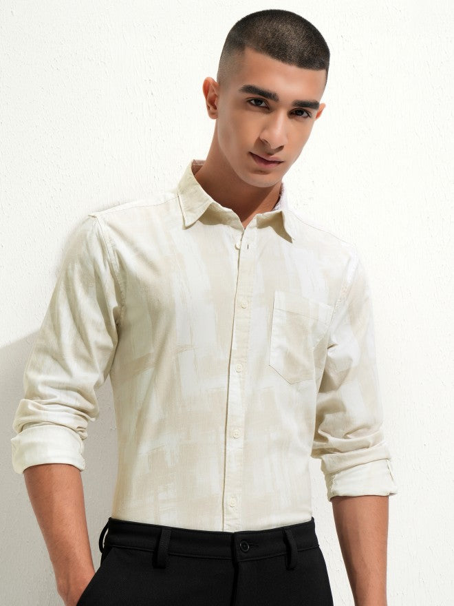 Highlander Men Beige Regular Fit Casual Shirt - Beige - Image 7