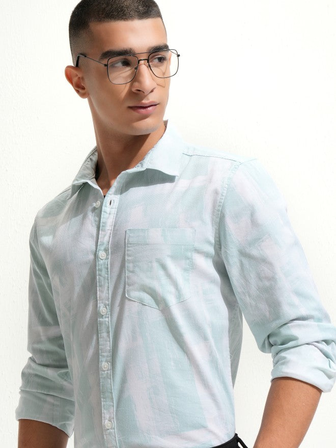 Highlander Men Blue Regular Fit Casual Shirt - Blue - Image 1