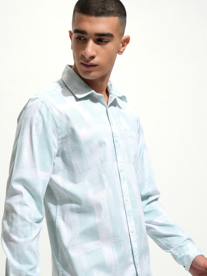 Highlander Men Blue Regular Fit Casual Shirt - Blue - Image 6