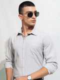 Highlander Men Grey Checked Regular Fit Casual Shirt - Grey - Image 1