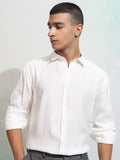 Highlander Men White Solid Slim Fit Casual Shirt - White - Image 1