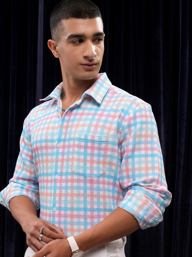 Highlander Men Multi Checked Regular Fit Casual Shirt - Multi - Image 4