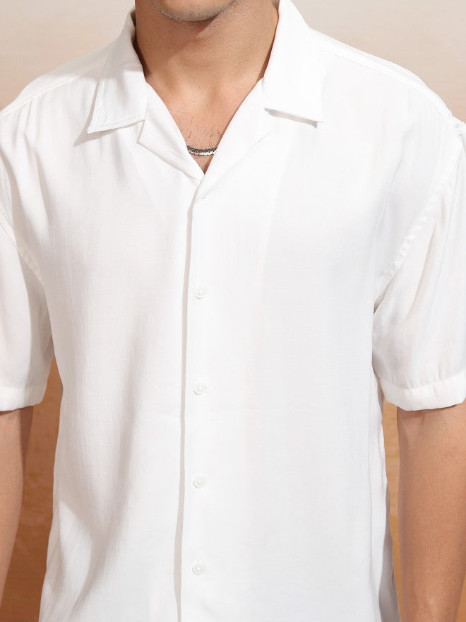 Highlander Men White Solid Relaxed Fit Casual Shirt - White - Image 5
