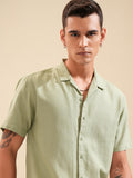 Highlander Men Sage Textured Relaxed Fit Casual Shirt - Sage - Image 1