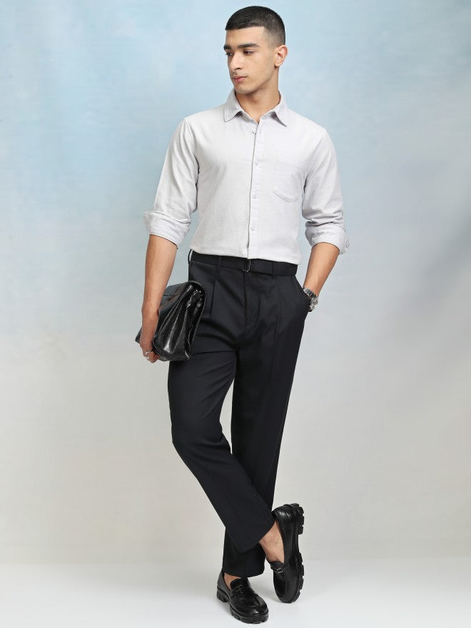 Highlader Men Grey Printed Regular Fit Casual Shirt - Grey - Image 2
