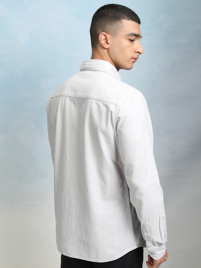 Highlader Men Grey Printed Regular Fit Casual Shirt - Grey - Image 3