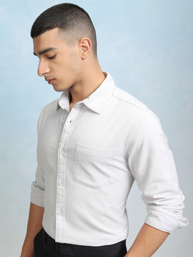 Highlader Men Grey Printed Regular Fit Casual Shirt - Grey - Image 4