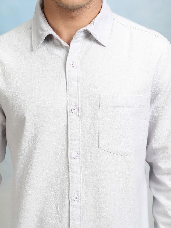 Highlader Men Grey Printed Regular Fit Casual Shirt - Grey - Image 5