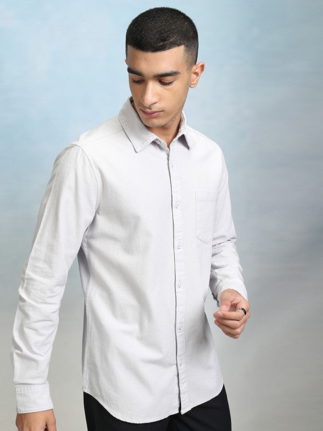 Highlader Men Grey Printed Regular Fit Casual Shirt - Grey - Image 6