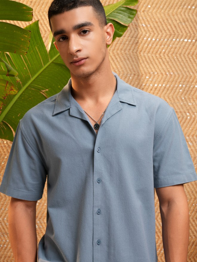 Highlander Men Blue Striped Relaxed Fit Casual Shirt - Blue - Image 1