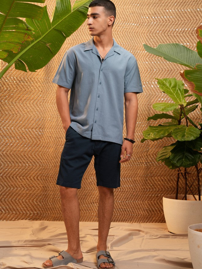 Highlander Men Blue Striped Relaxed Fit Casual Shirt - Blue - Image 2