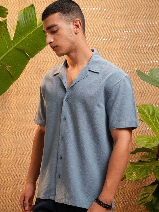 Highlander Men Blue Striped Relaxed Fit Casual Shirt - Blue - Image 4