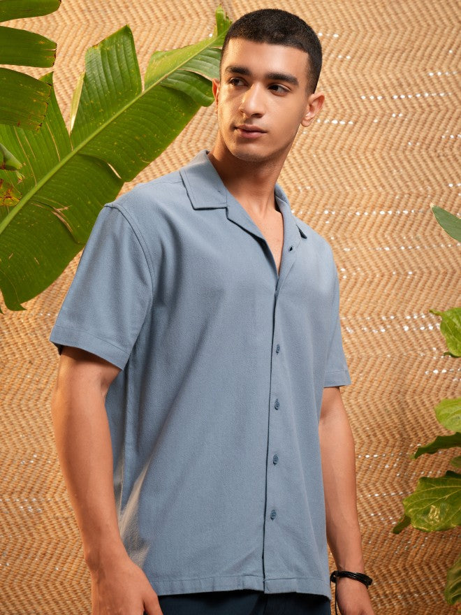 Highlander Men Blue Striped Relaxed Fit Casual Shirt - Blue - Image 6