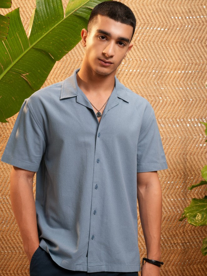 Highlander Men Blue Striped Relaxed Fit Casual Shirt - Blue - Image 7