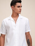Highlander Men White Textured Relaxed Fit Casual Shirt - White - Image 1